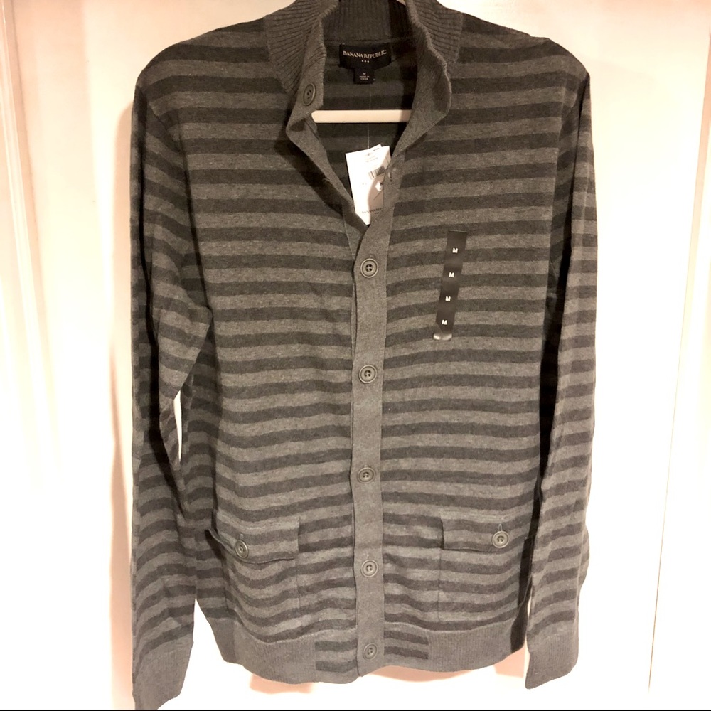 Banana Republic Striped Cotton Cardigan